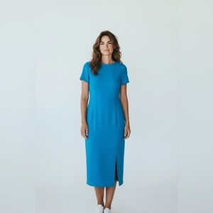 Adrianna Papell Bow Back Detail Silk Midi Dress Size 8